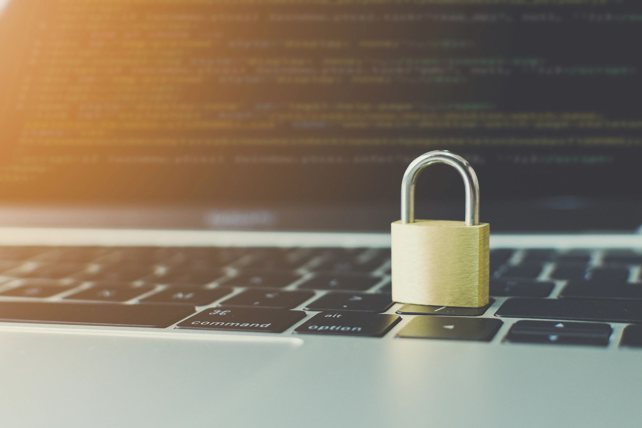 Protection network security computer and safe your data concept. Laptop working develop coding program with key on keyboard (Protection network security computer and safe your data concept. Laptop working develop coding program with key on keyboard, A